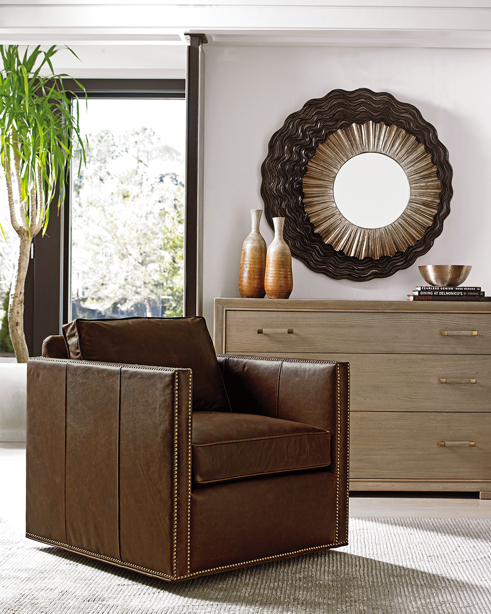 Hinsdale Leather Swivel Chair