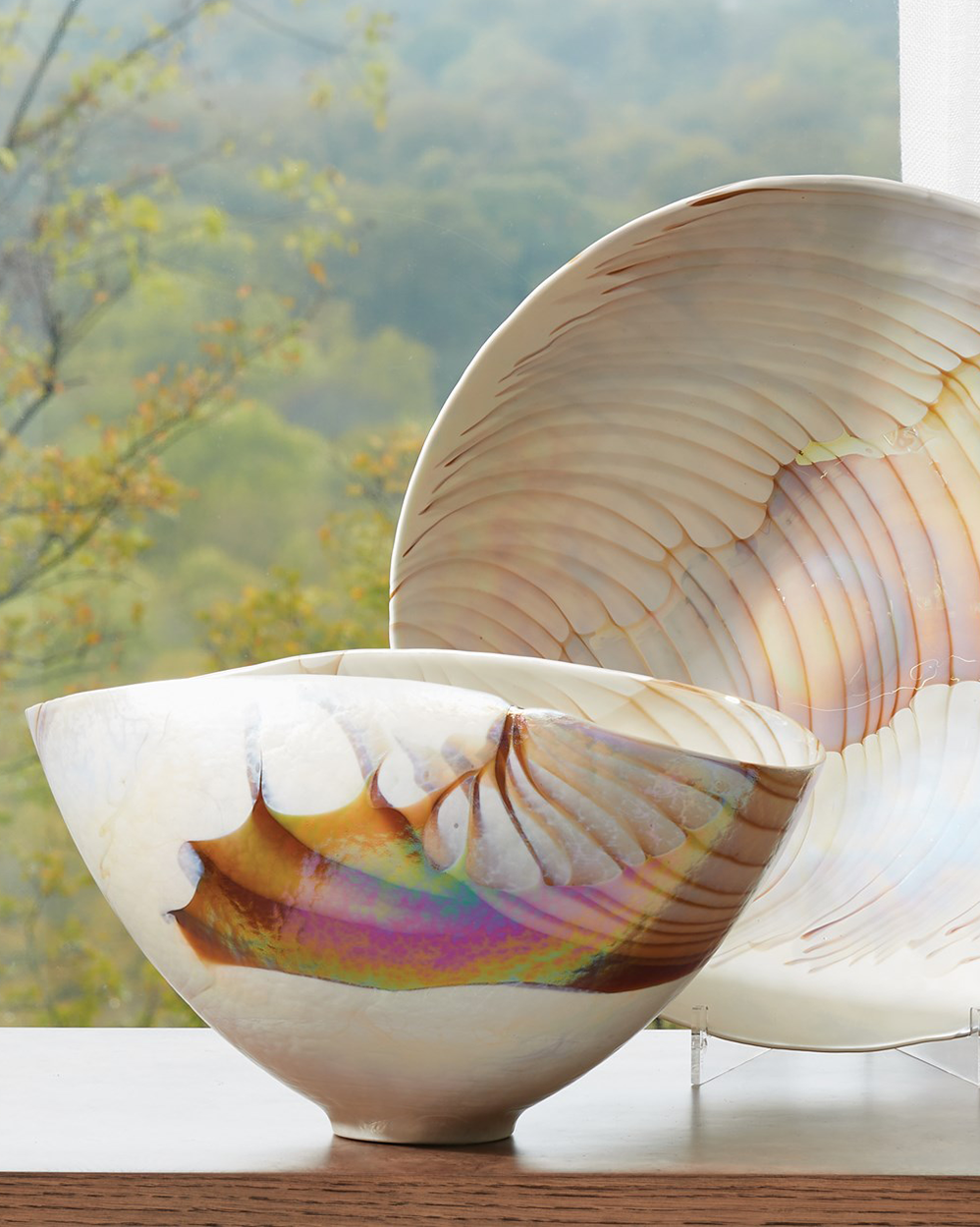 Ivory/Amber Oval Bowl