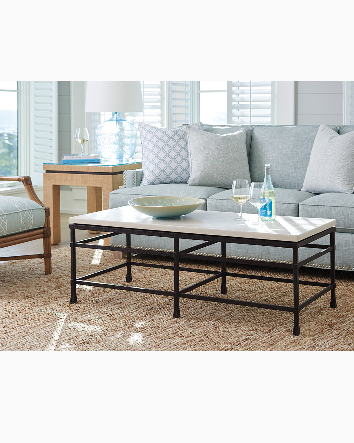 Breakwater Metal And Stone Cocktail Table