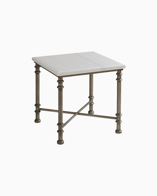 Flagler Square Marble Top End Table