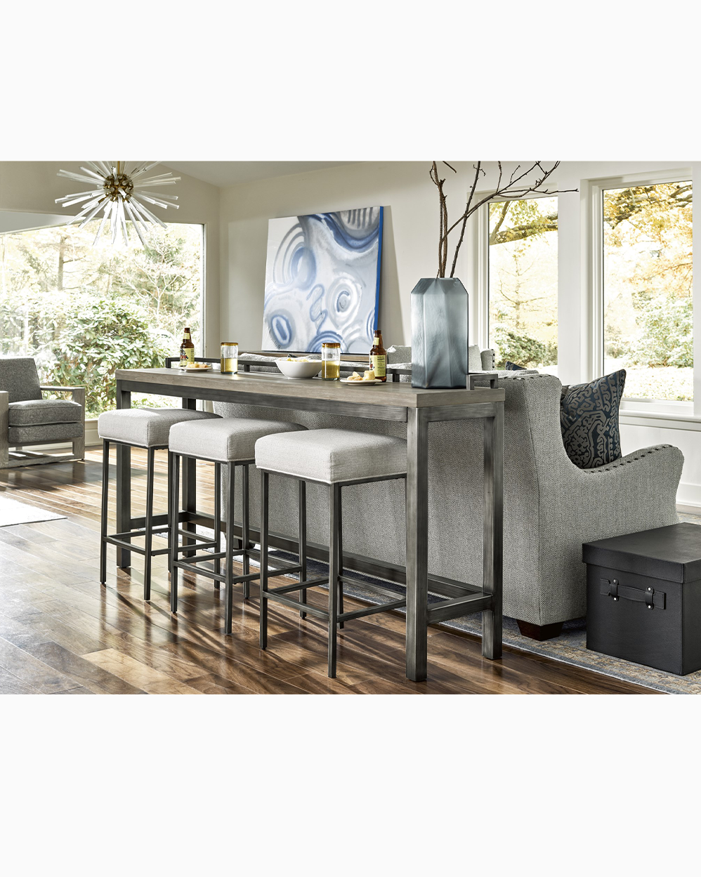 Mitchell Console Table With 3 Stools