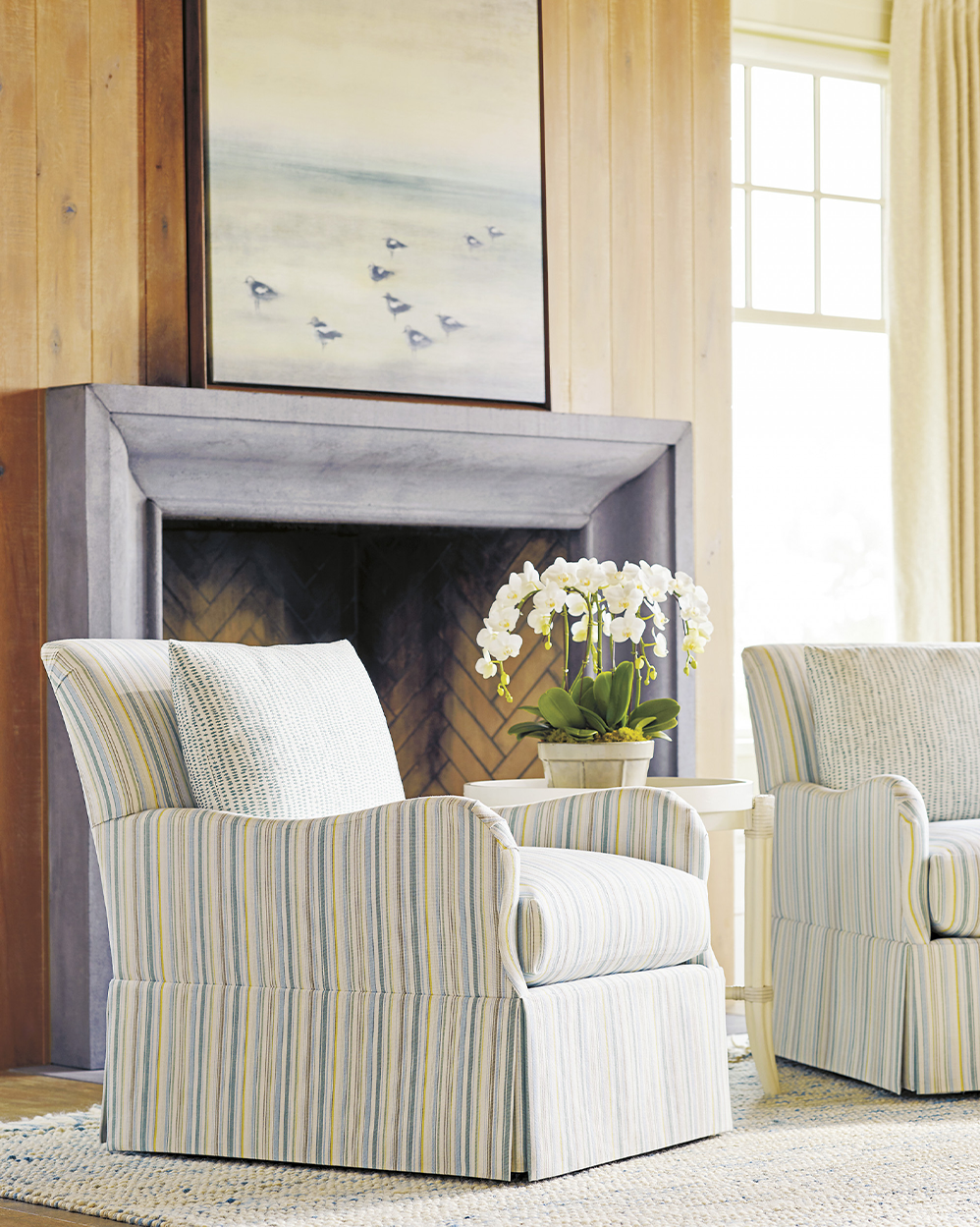 Palm Frond Swivel Chair