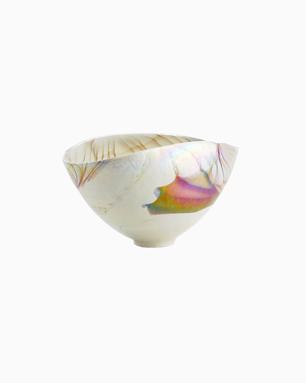 Ivory/Amber Oval Bowl